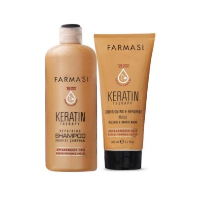 Keratin hair shampoo 360ml + keratin hair mask 200ml