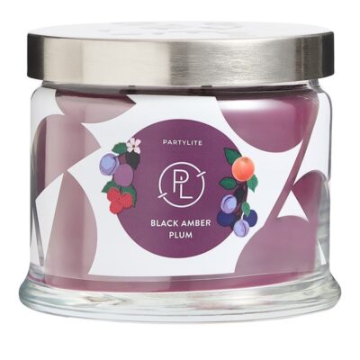 PARTYLITE | VONNÁ SVÍČKA BLACK AMBER PLUM 3 KNOTY