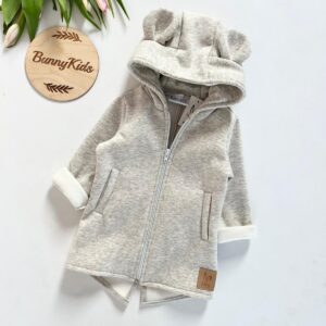 BUNNY KIDS MIKINO-KABÁTEK MEDVÍDEK – ŠEDÁ 80/86