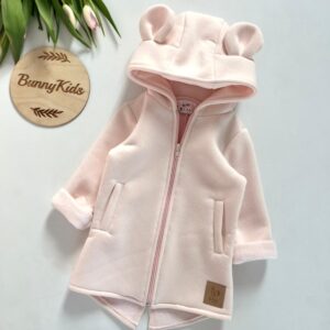 BUNNY KIDS MIKINO-KABÁTEK MEDVÍDEK - JEMNÁ RŮŽOVÁ